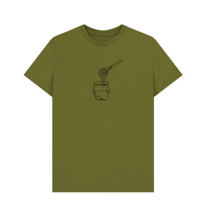 Moss Green Men's Honey Organic Cotton Basic Tee (Black)