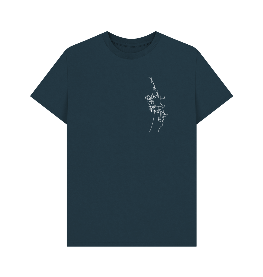 Denim Blue Men's Climber Organic Cotton Basic Tee (White)