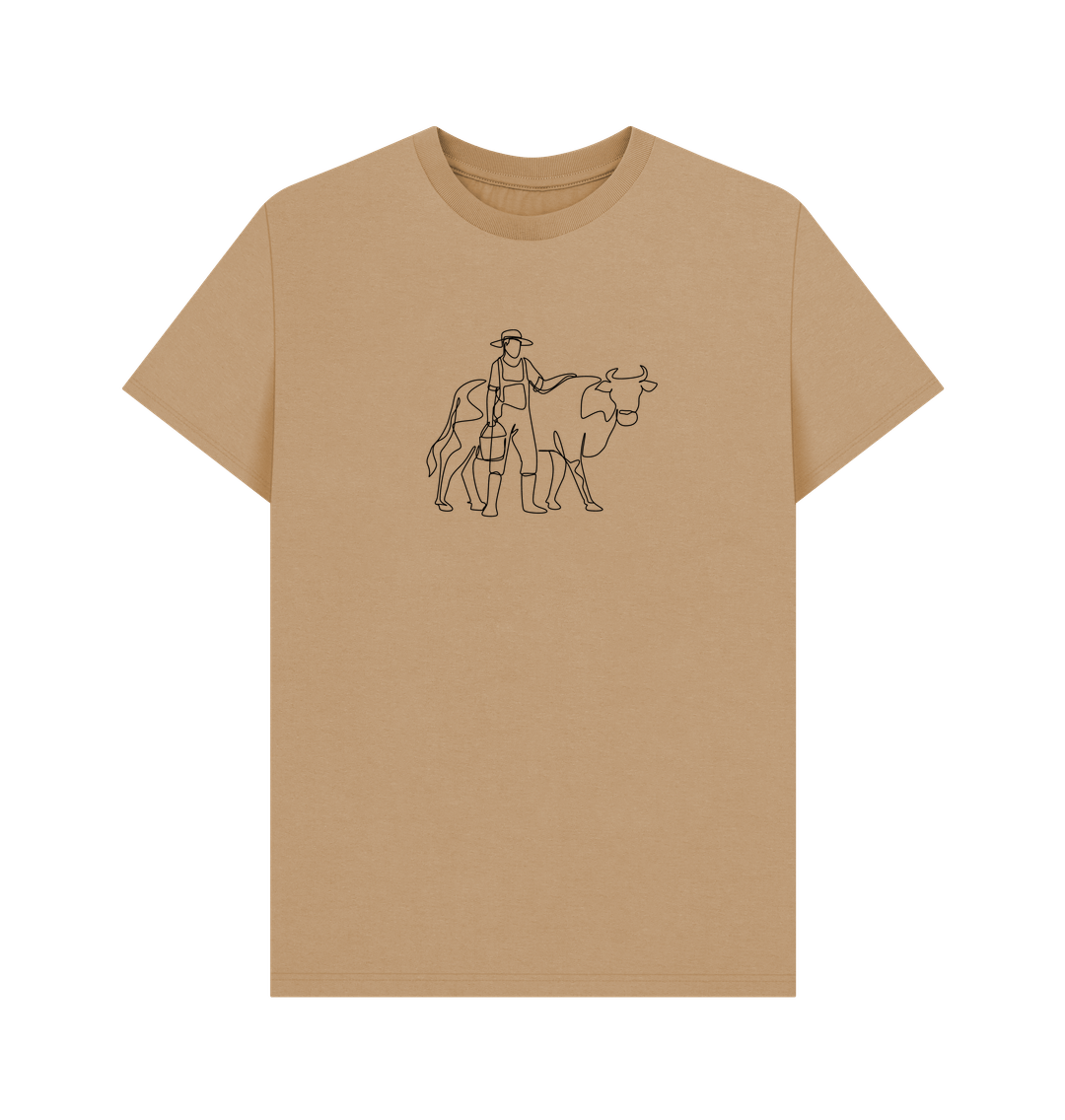 Sand Men's Cow Organic Cotton Basic Tee (Black)