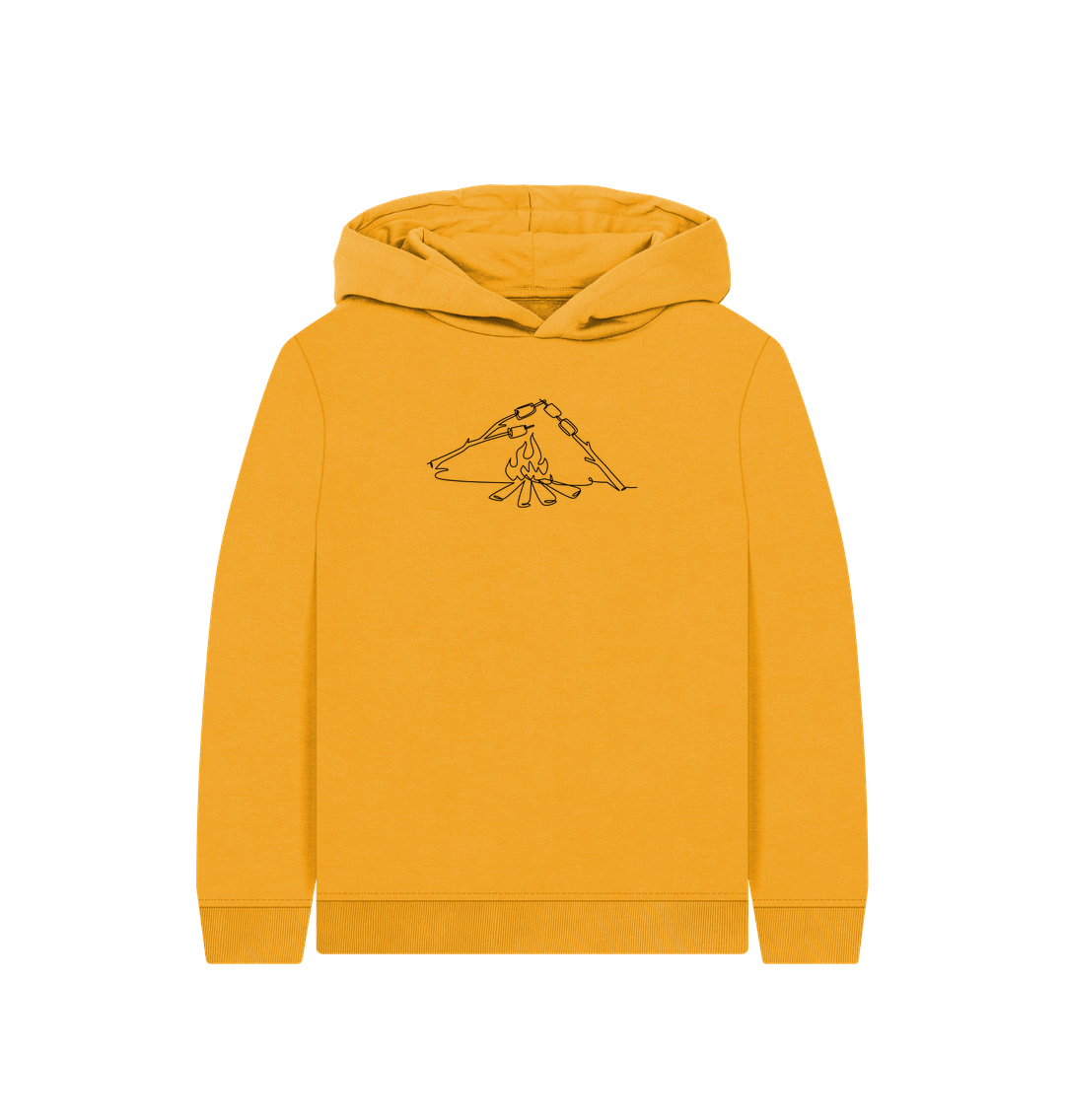 Mustard Kid's S'mores Organic Cotton Pullover Hoodie (Black)