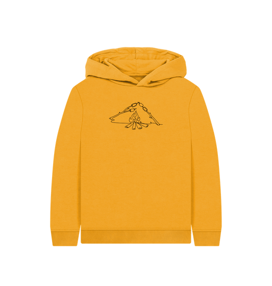 Mustard Kid's S'mores Organic Cotton Pullover Hoodie (Black)