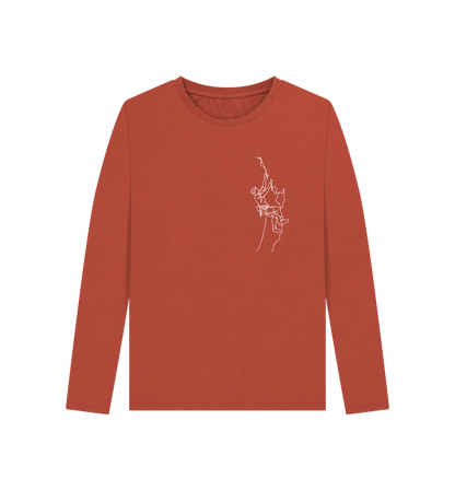 Rust Women's Climber Organic Cotton Long Sleeve Tee (White)