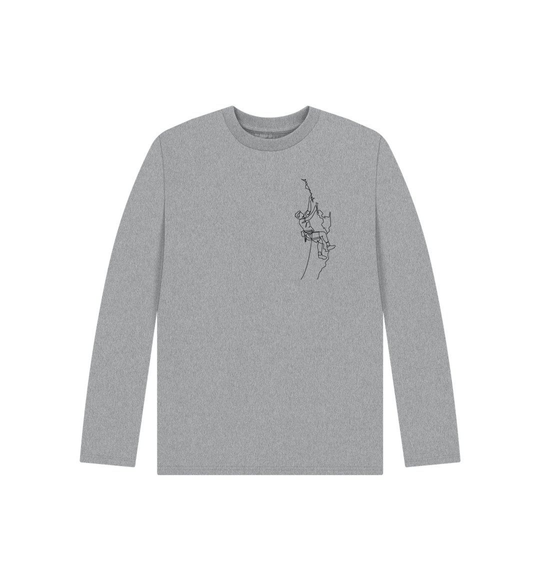 Athletic Grey Kid's Climber Organic Cotton Long Sleeve Tee (Black)