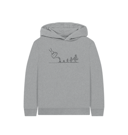 Athletic Grey Kid's Gardening Organic Cotton Pullover Hoodie (Black)