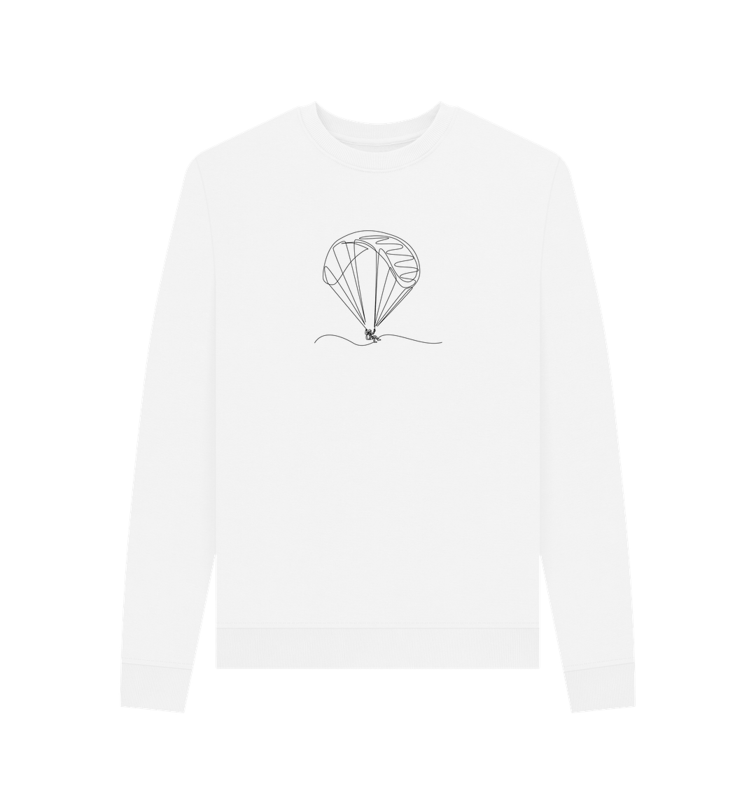 White Women's Parachute Organic Cotton Crewneck Sweater (Black)