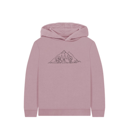 Mauve Kid's Camping Pullover Hoodie - Black