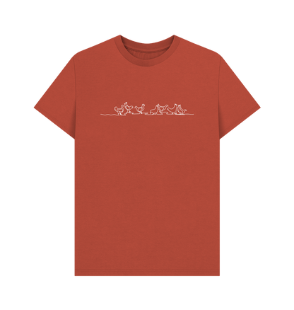 Rust Men's Chickens Organic Cotton Basic Tee (White)