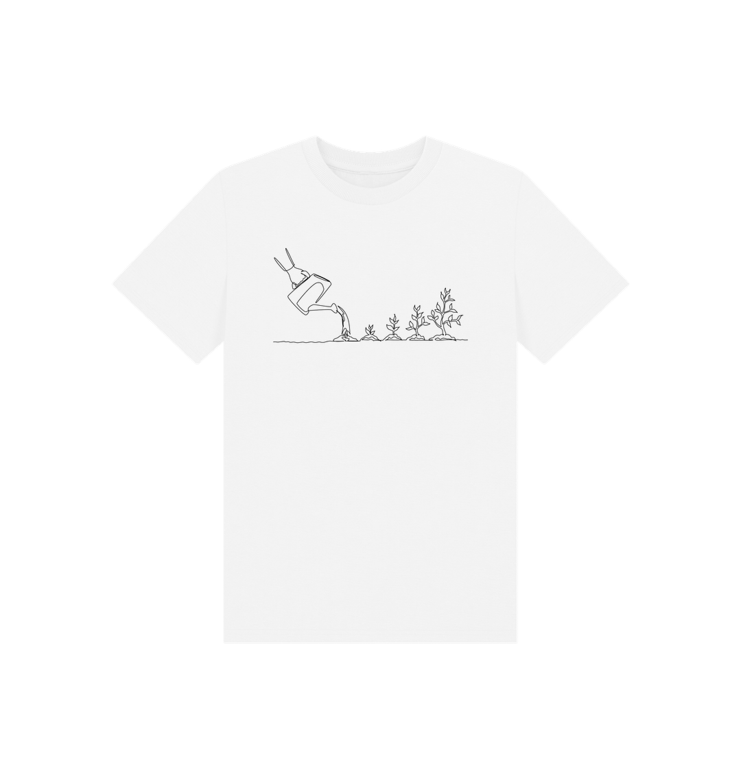 White Kid's Gardening Organic Cotton Basic Tee (Black)