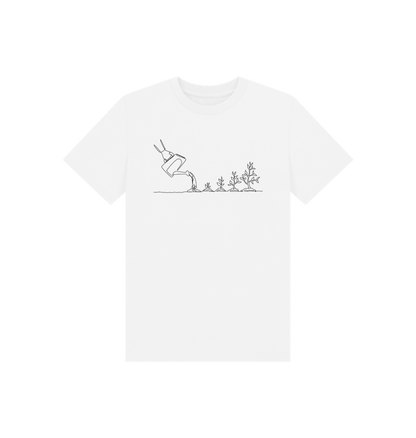 White Kid's Gardening Organic Cotton Basic Tee (Black)