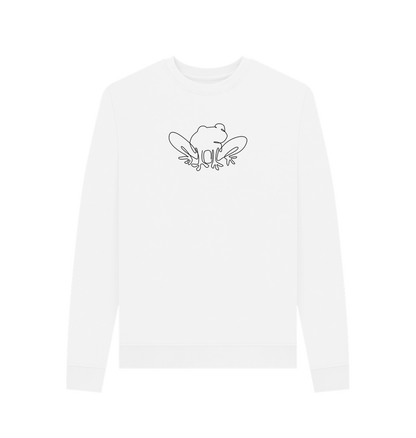 White Women's Frog Organic Cotton Crewneck Sweater (Black)