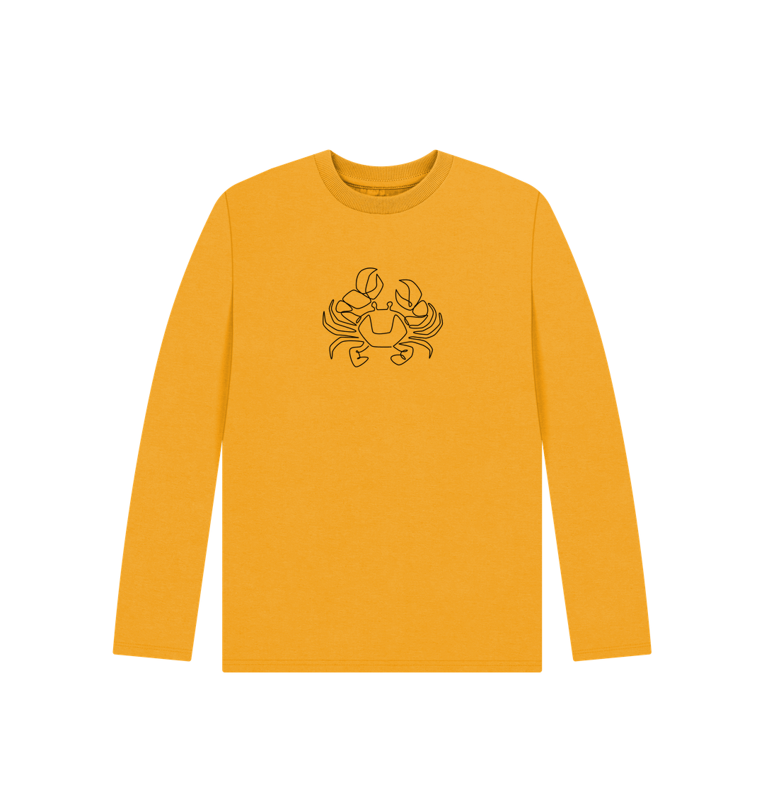 Mustard Kid's Crab Organic Cotton Long Sleeve Tee (Black)