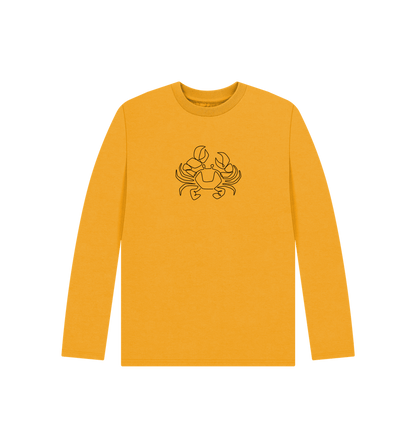 Mustard Kid's Crab Organic Cotton Long Sleeve Tee (Black)