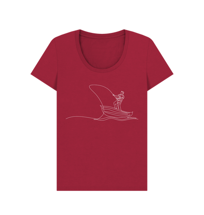 Cherry Women's Fisherman Organic Cotton Scoop Neck Tee (White)