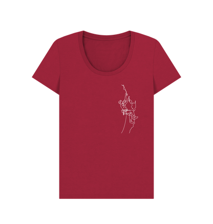 Cherry Women's Climber Organic Cotton Scoop Neck Tee (White)