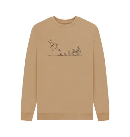 Sand Men's Gardening Organic Cotton Crewneck Sweater (Black)