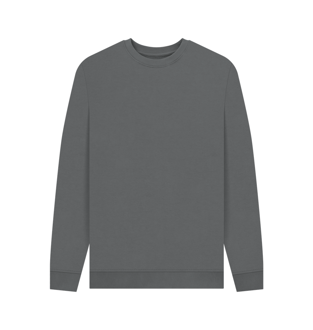 Slate Grey Men's Solid Organic Cotton Crewneck Sweater