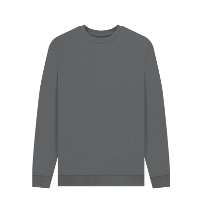 Slate Grey Men's Solid Organic Cotton Crewneck Sweater