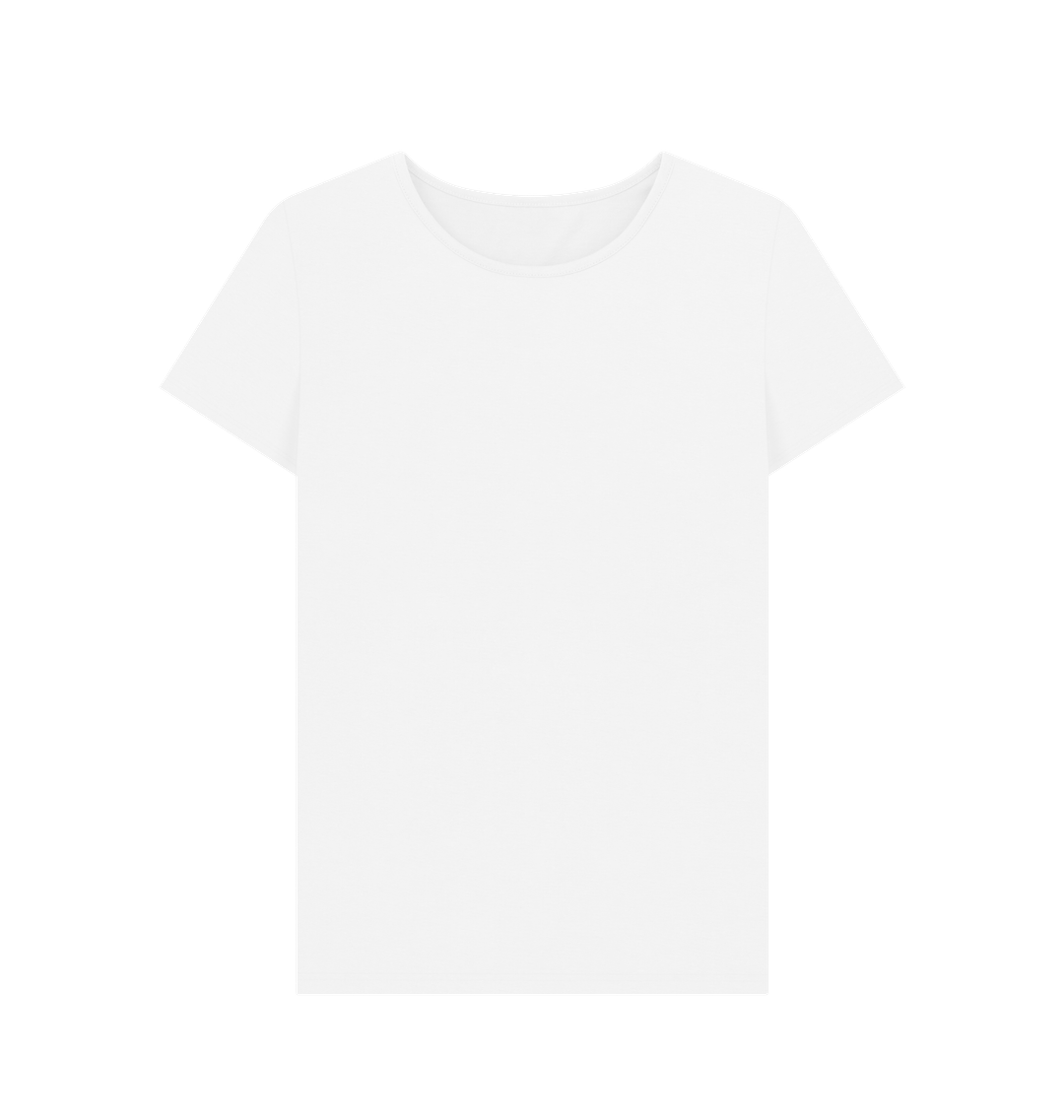 White Women's Solid Organic Cotton Crewneck Tee