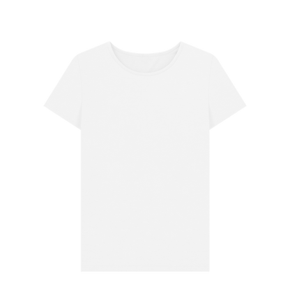 White Women's Solid Organic Cotton Crewneck Tee