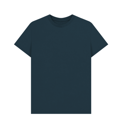 Denim Blue Men's Solid Organic Cotton Basic Tee