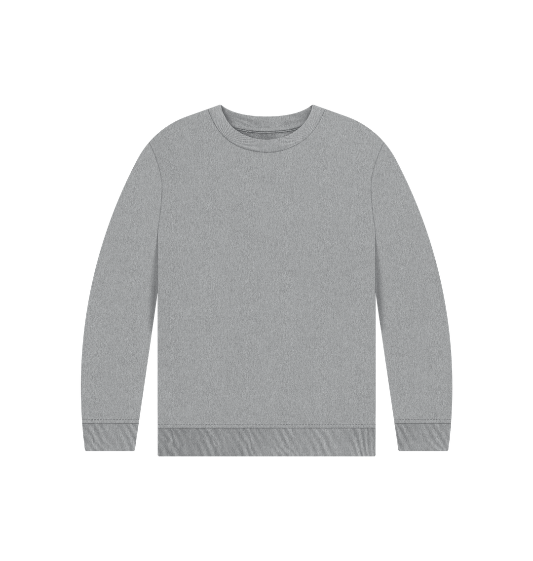 Athletic Grey Kid's Solid Organic Cotton Crewneck Sweater