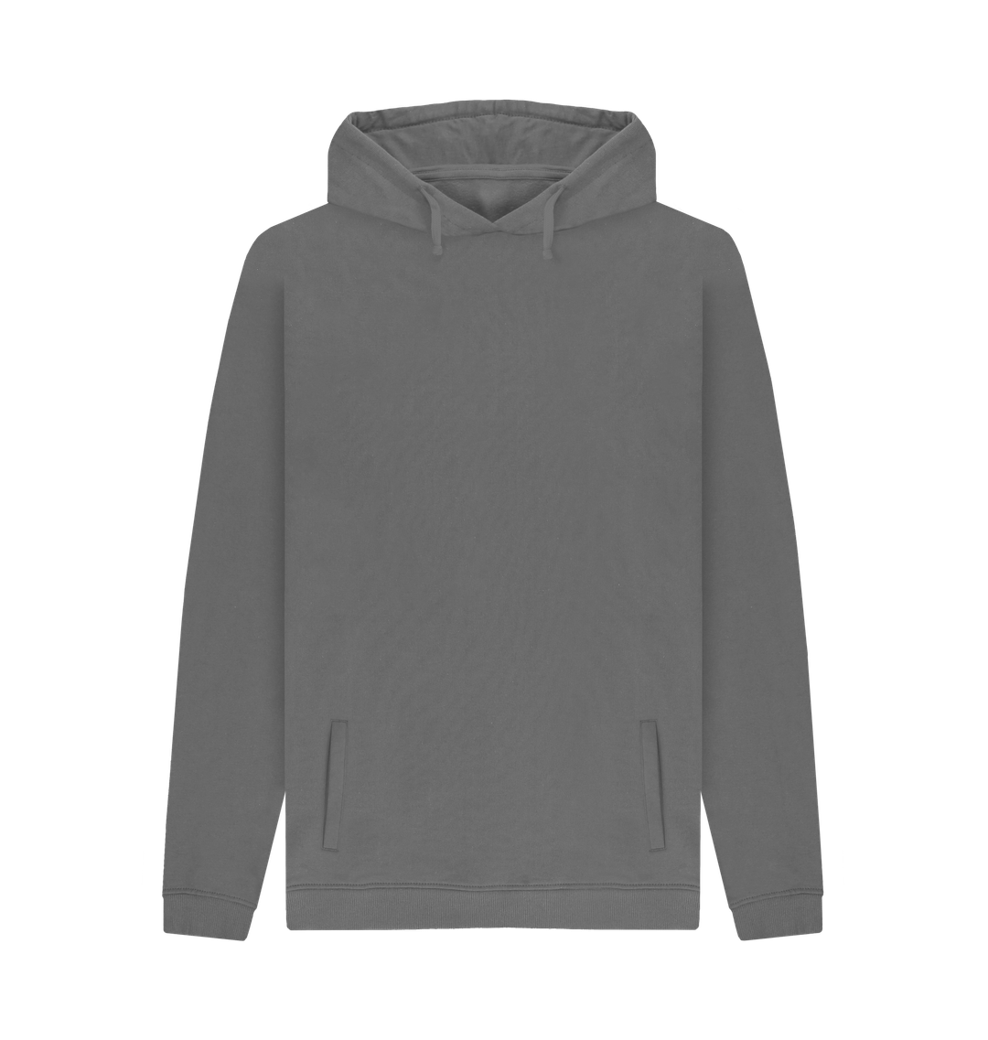 Slate Grey Men's Soild Organic Cotton Pullover Hoodie