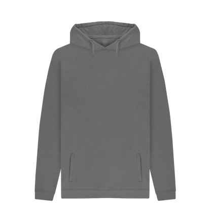 Slate Grey Men's Soild Organic Cotton Pullover Hoodie