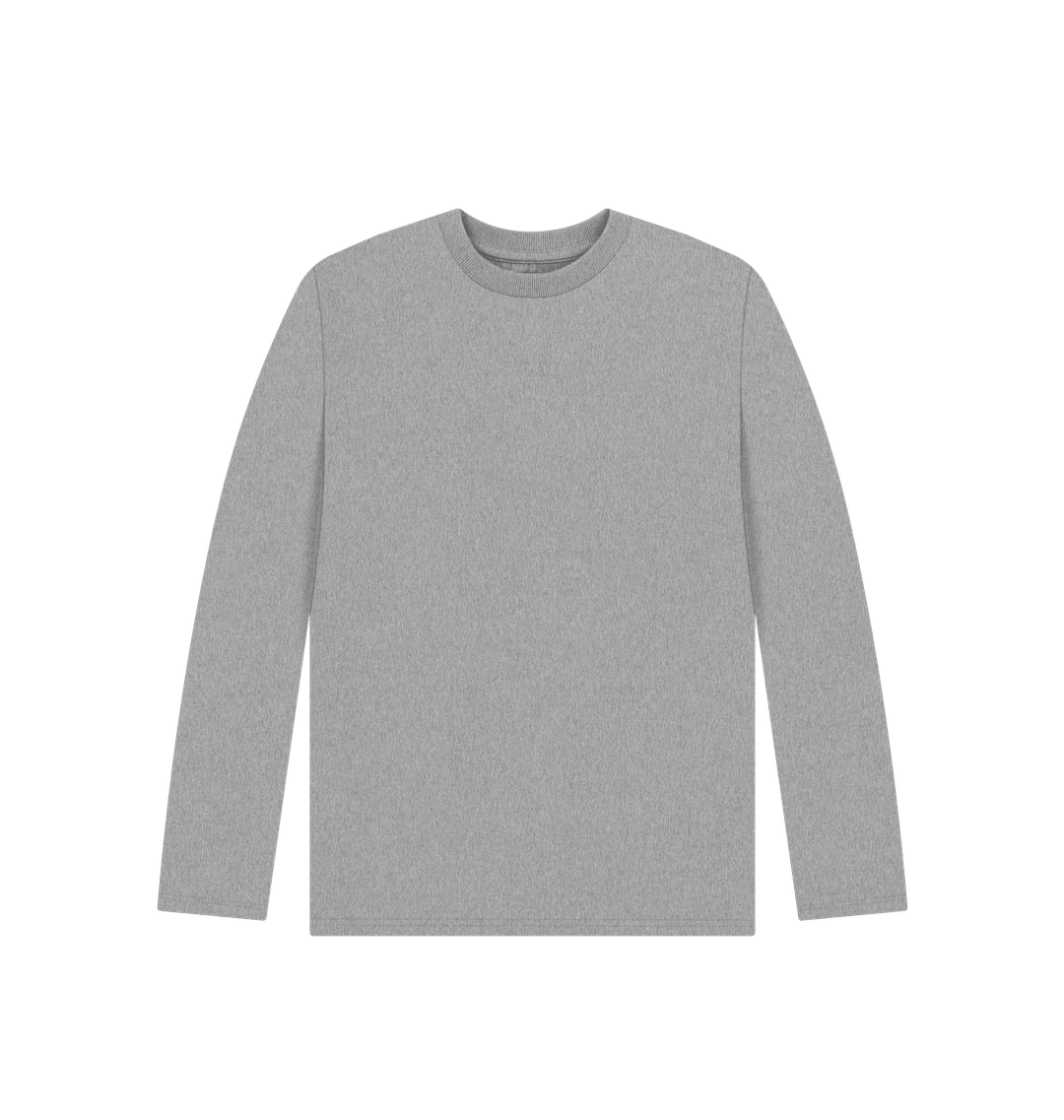 Athletic Grey Kid's Solid Organic Cotton Long Sleeve Tee