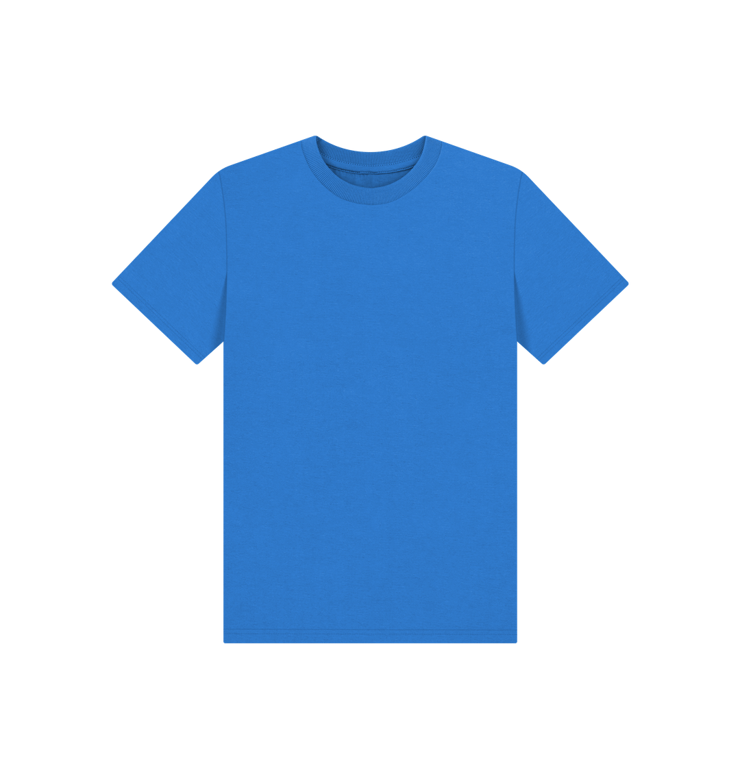 Bright Blue Kid's Solid Organic Cotton Basic T-Shirt