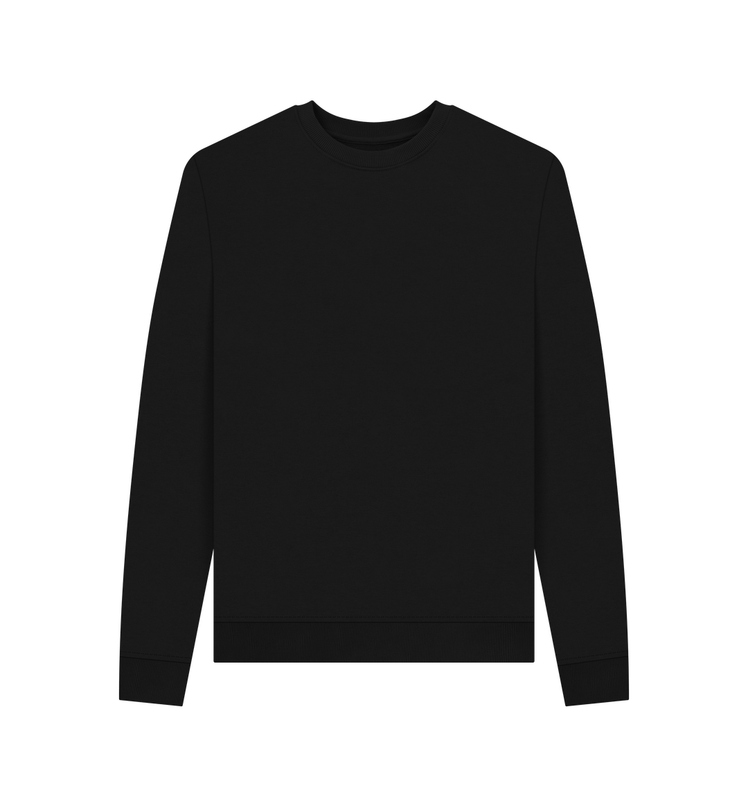 Black Women's Solid Organic Cotton Crewneck Sweater