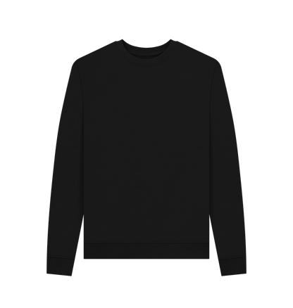 Black Women's Solid Organic Cotton Crewneck Sweater