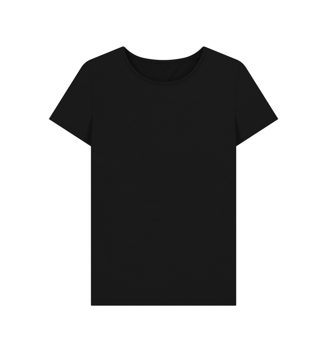 Black Women's Solid Organic Cotton Crewneck Tee