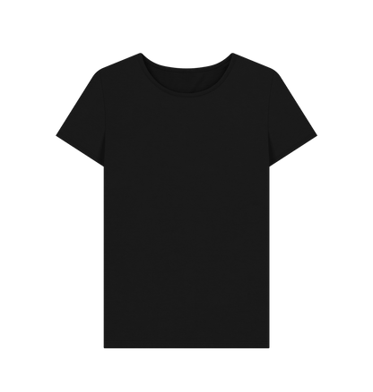 Black Women's Solid Organic Cotton Crewneck Tee