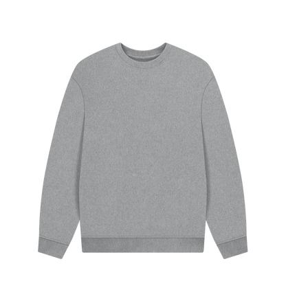 Athletic Grey Men's Solid Organic Cotton Oversized Crewneck - Black Design