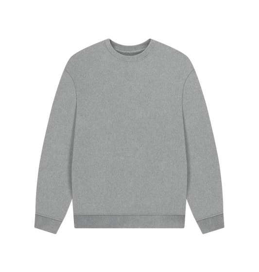 Athletic Grey Men's Solid Organic Cotton Oversized Crewneck - Black Design