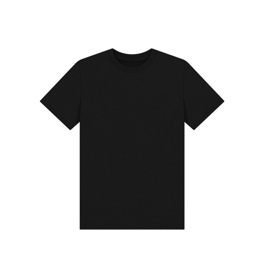 Black Kid's Solid Organic Cotton Basic T-Shirt