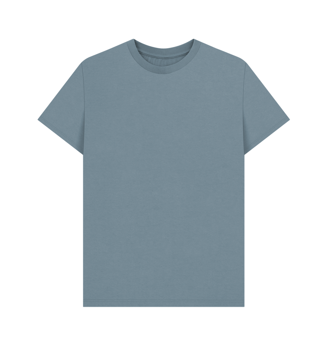 Stone Blue Men's Solid Organic Cotton Basic Tee