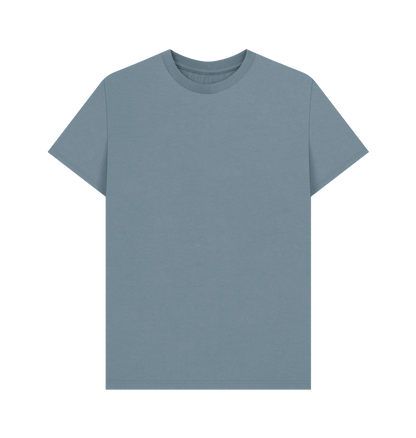 Stone Blue Men's Solid Organic Cotton Basic Tee