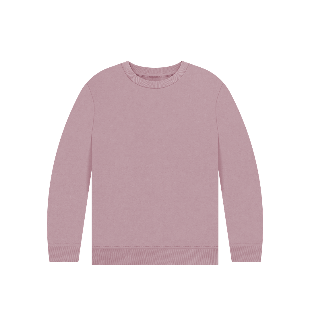 Mauve Kid's Solid Organic Cotton Crewneck Sweater