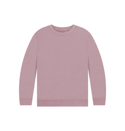 Mauve Kid's Solid Organic Cotton Crewneck Sweater