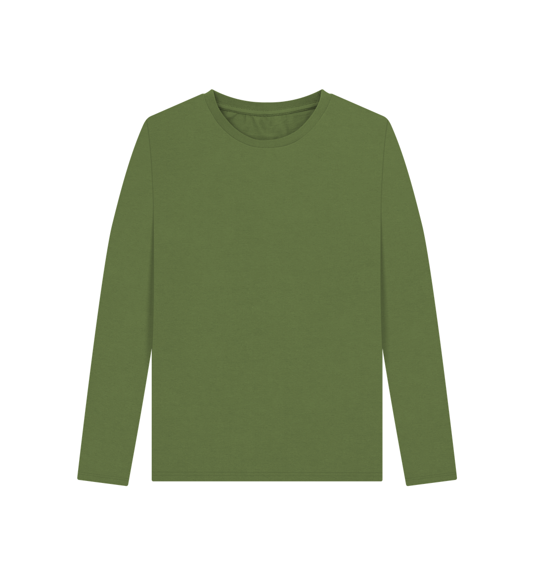 Khaki Women's Solid Organic Cotton Long Sleeve Tee