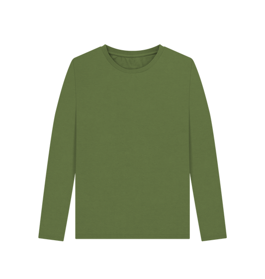 Khaki Women's Solid Organic Cotton Long Sleeve Tee