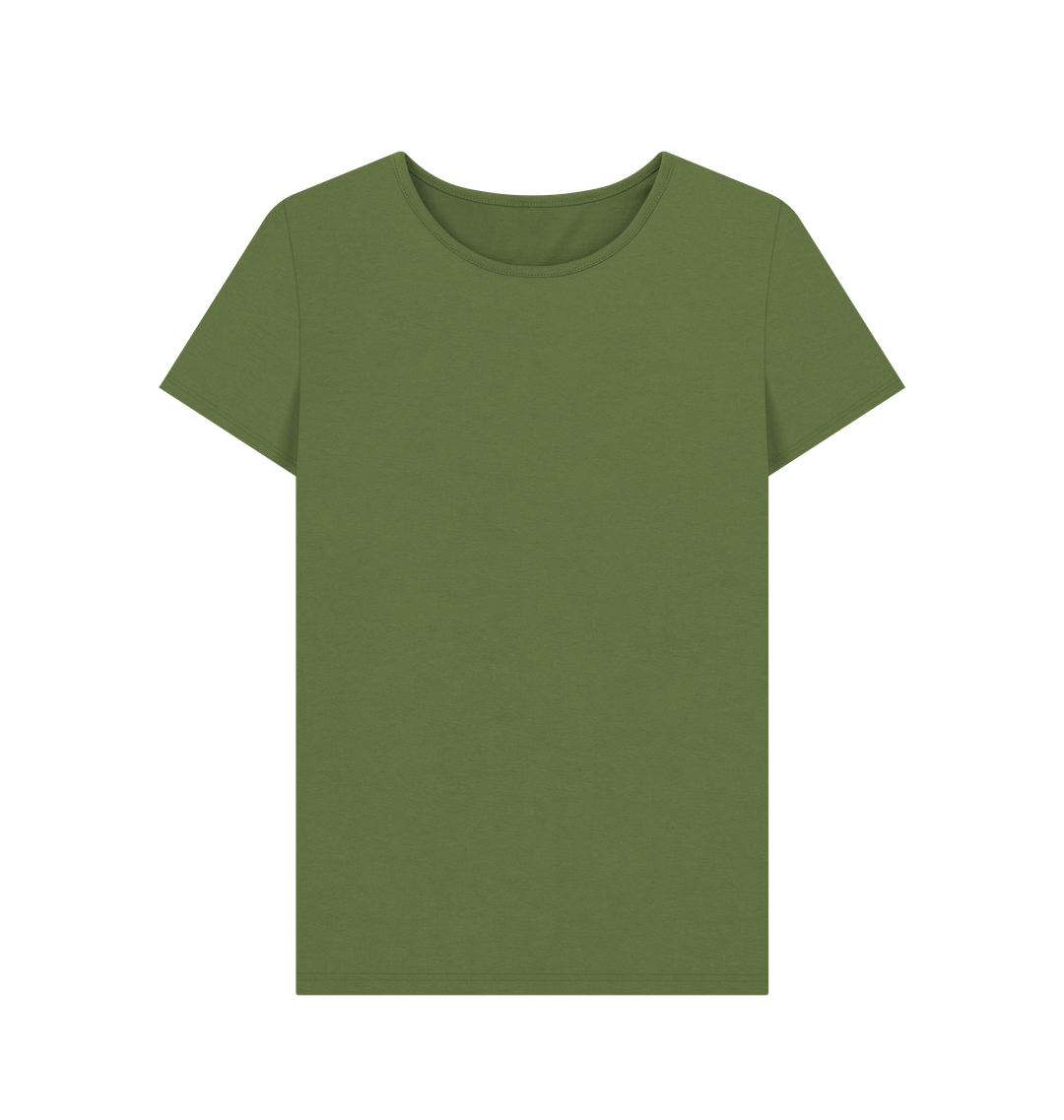 Khaki Women's Solid Organic Cotton Crewneck Tee