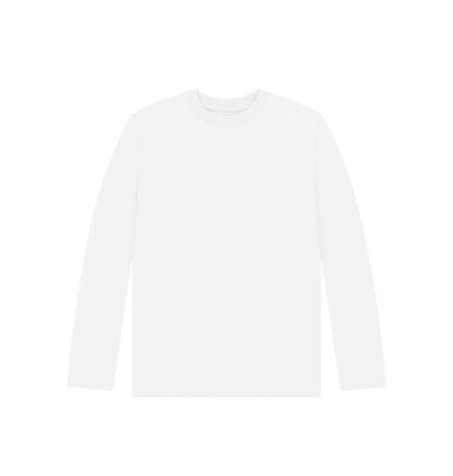 White Kid's Solid Organic Cotton Long Sleeve Tee