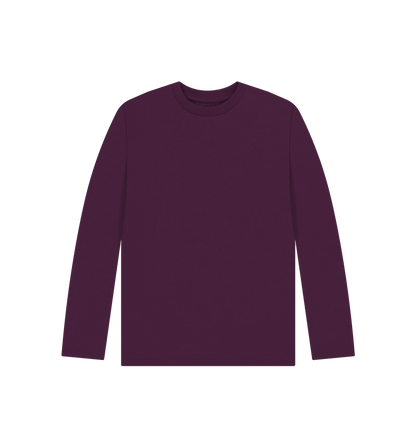 Purple Kid's Solid Organic Cotton Long Sleeve Tee