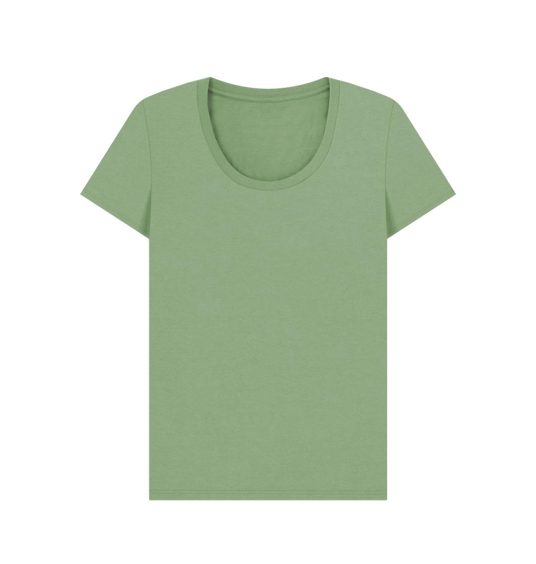 Sage Women's Solid Organic Cotton Scoop Neck Tee