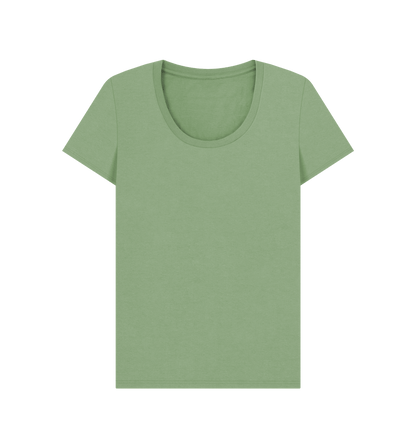 Sage Women's Solid Organic Cotton Scoop Neck Tee