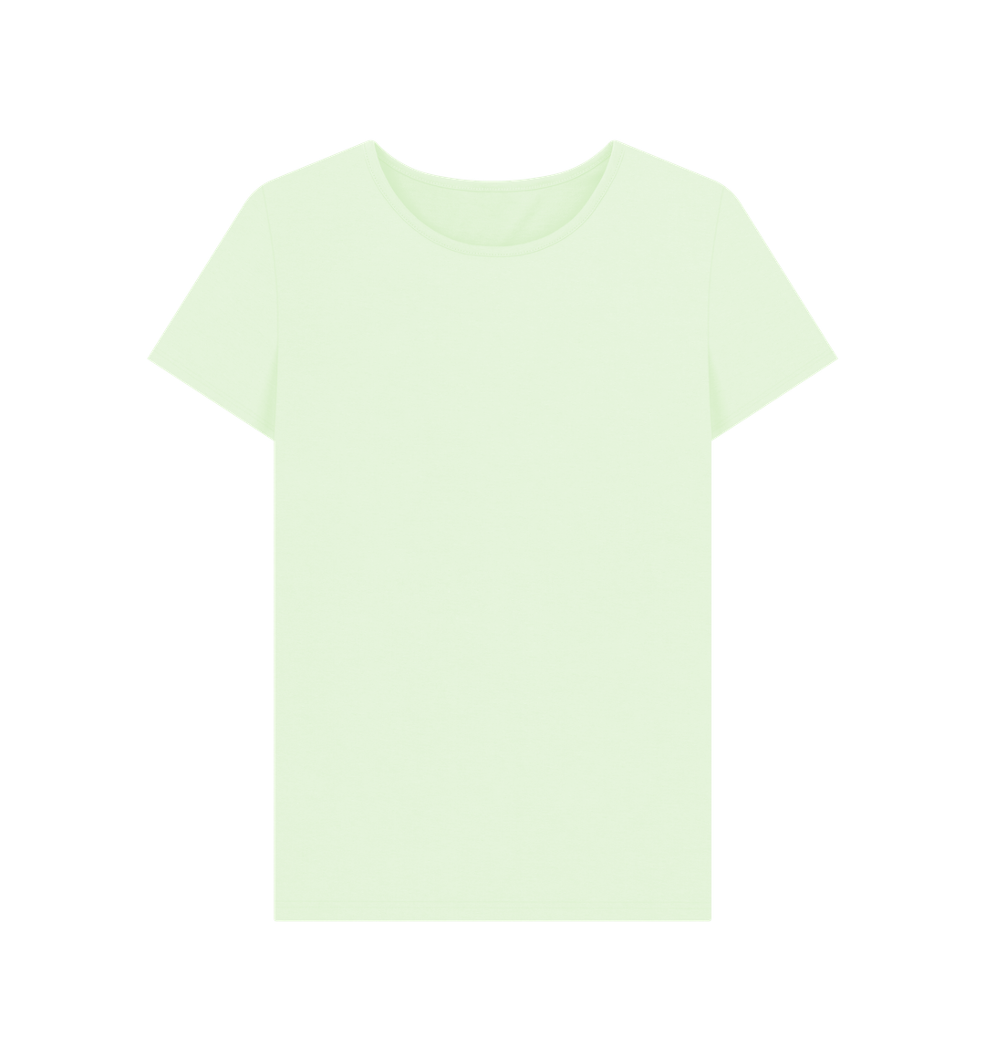 Pastel Green Women's Solid Organic Cotton Crewneck Tee