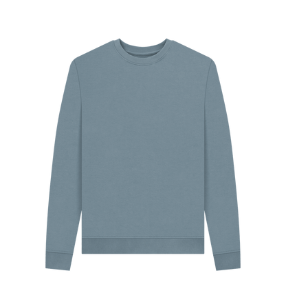 Stone Blue Women's Solid Organic Cotton Crewneck Sweater