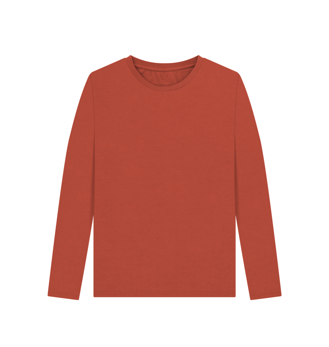 Rust Women's Solid Organic Cotton Long Sleeve Tee